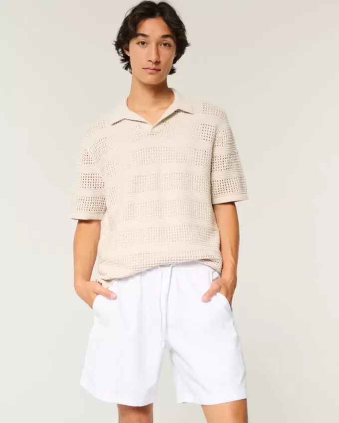 Above-the-Knee Linen-Blend Shorts