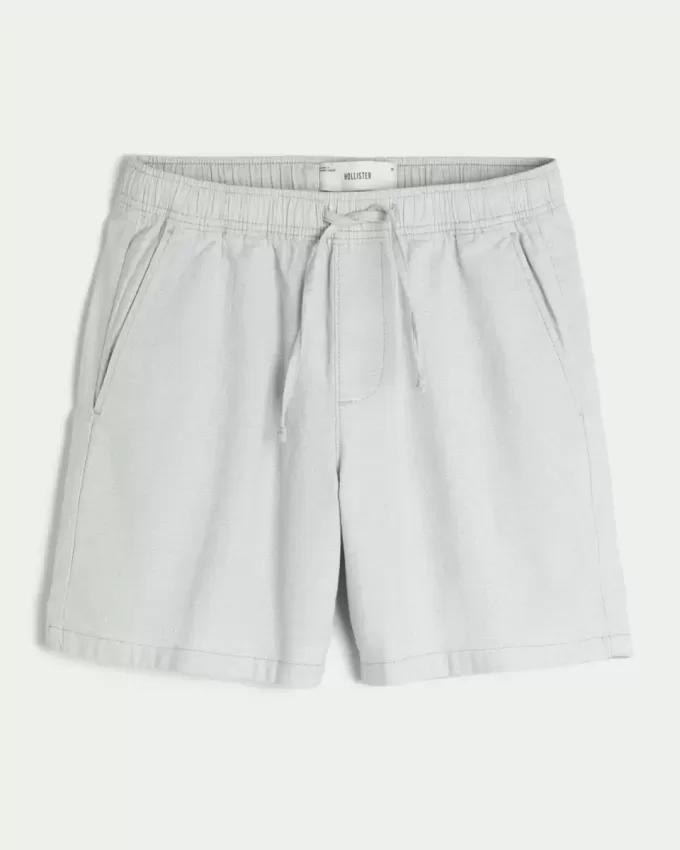 Above-the-Knee Linen-Blend Shorts