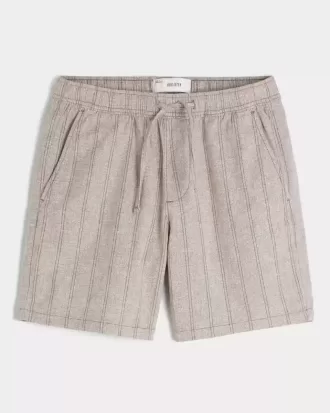 Above-the-Knee Linen-Blend Shorts