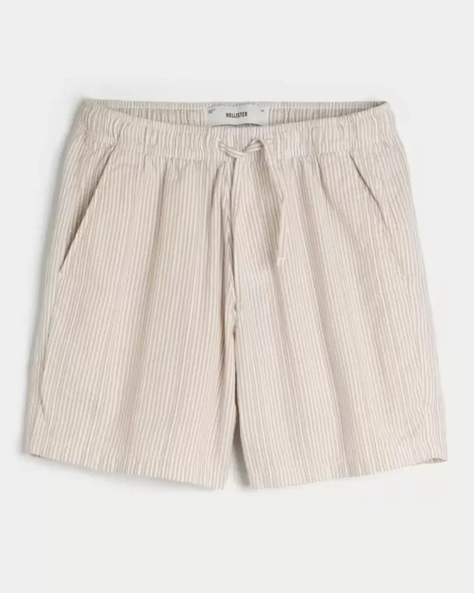 Above-the-Knee Seersucker Shorts