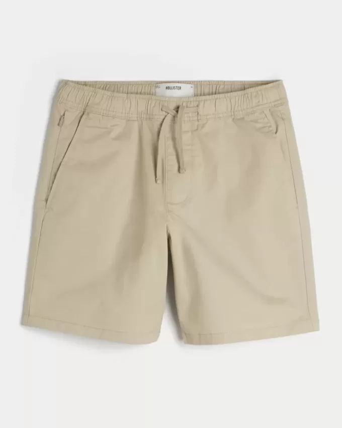 Above-the-Knee Twill Pull-On Shorts