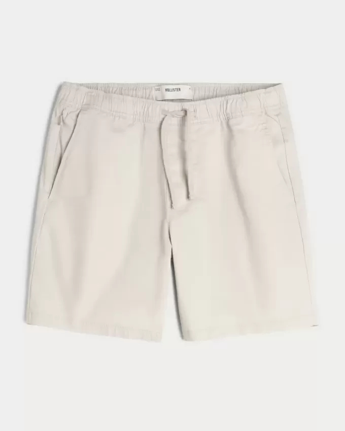 Above-the-Knee Twill Pull-On Shorts