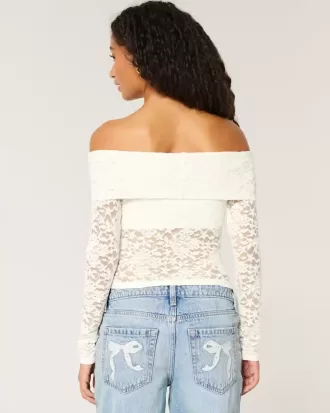 All-Over Lace Off-the-Shoulder Top