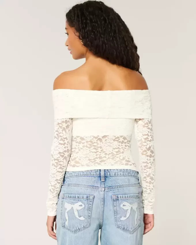 All-Over Lace Off-the-Shoulder Top