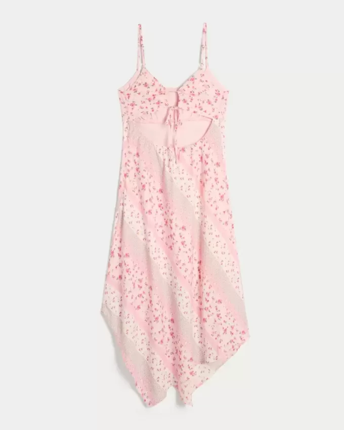 Asymmetrical Hem Midi Dress