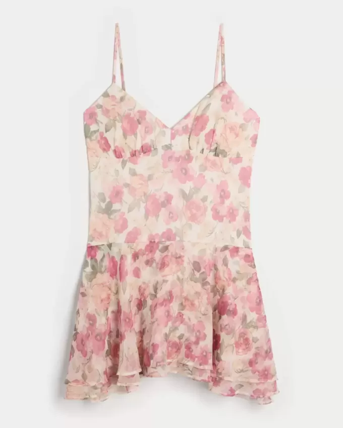 Asymmetrical Hem Mini Dress