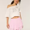 Asymmetrical Hem Tiered Mini Skort