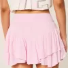 Asymmetrical Hem Tiered Mini Skort