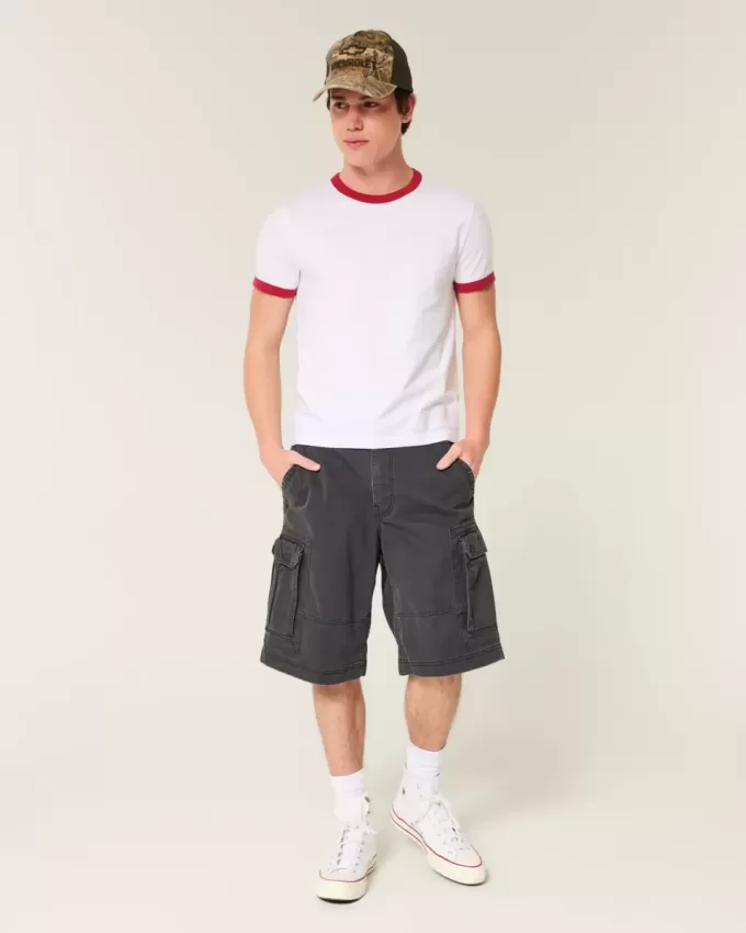At-the-Knee Baggy Cargo Shorts