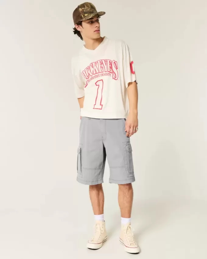 At-the-Knee Baggy Cargo Shorts