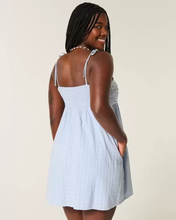Babydoll Tie-Strap Mini Dress