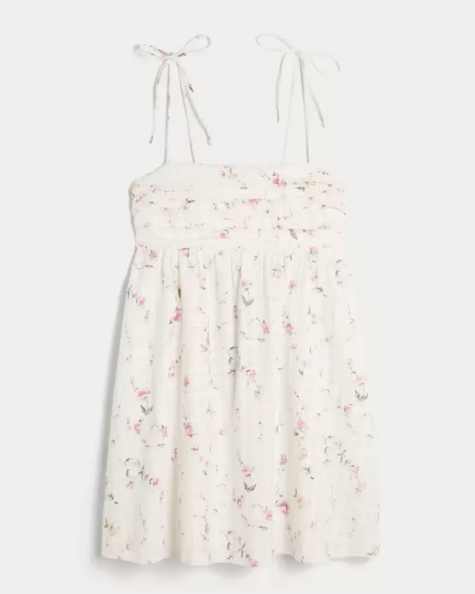 Babydoll Tie-Strap Mini Dress