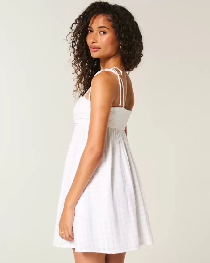 Babydoll Tie-Strap Mini Dress