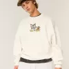 Baggy Cinch Tom and Jerry Graphic Crew Sweatshirt