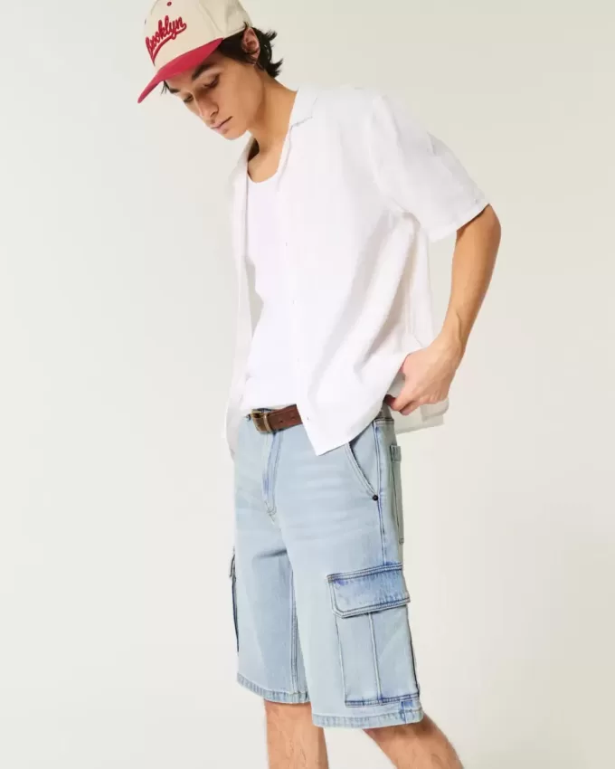 Baggy Denim Cargo Shorts