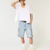 Baggy Denim Cargo Shorts
