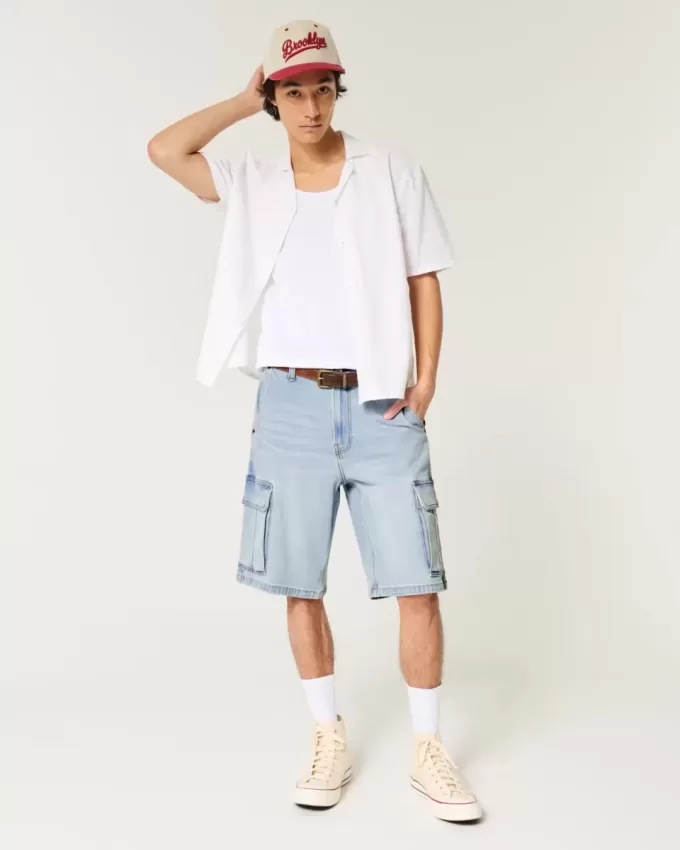 Baggy Denim Cargo Shorts