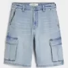 Baggy Denim Cargo Shorts