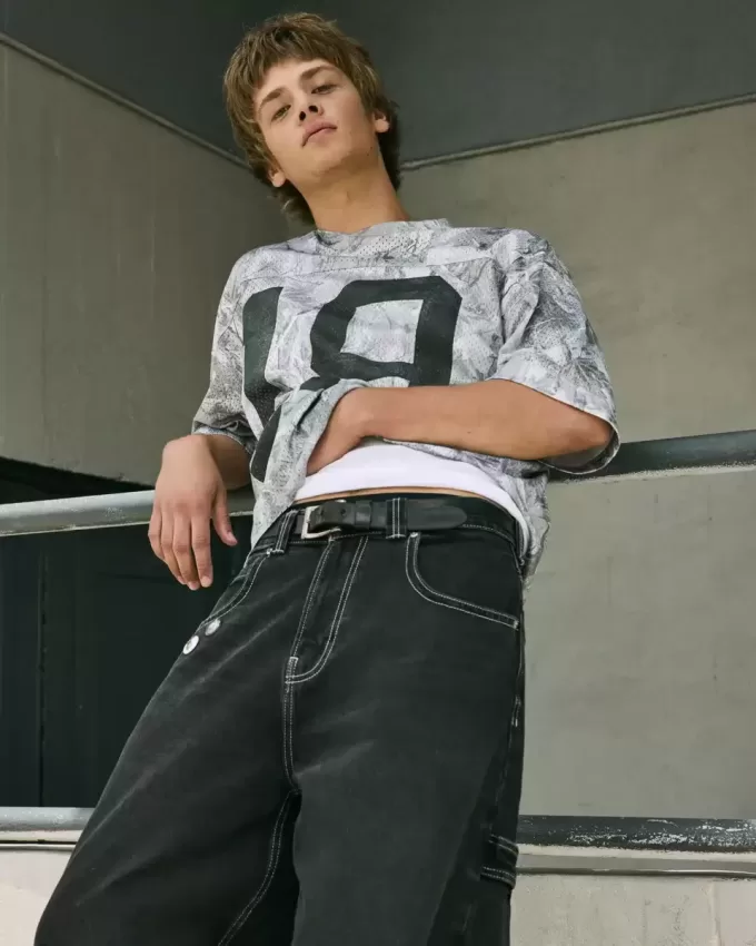 Baggy Graphic Camo Jersey