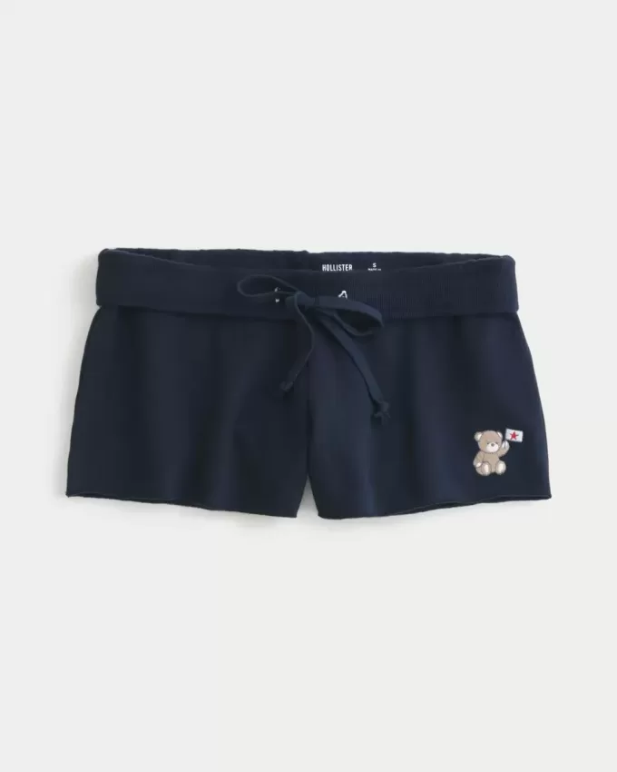 Bear Graphic Mini Fleece Shorts