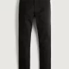 Black No Fade Slim Straight Jeans