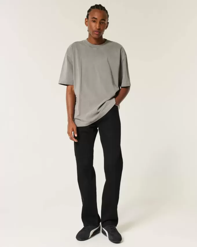 Black No Fade Straight Jeans