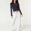 Bow Graphic Straight Sweatpants