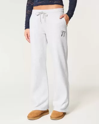 Bow Graphic Straight Sweatpants
