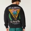 Boxy Atlas Bronze Gym Graphic Crew Sweatshirt
