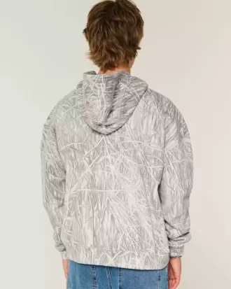 Boxy Camo Zip-Up Hoodie