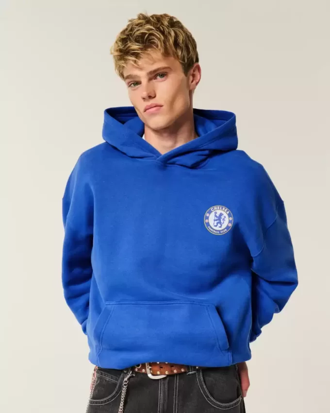 Boxy Chelsea FC Graphic Hoodie