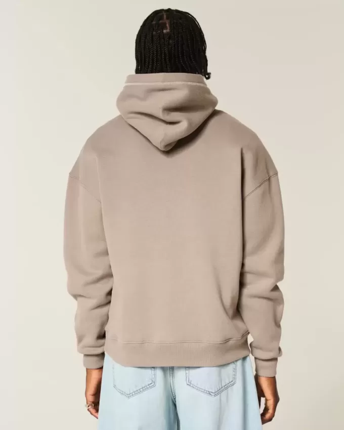 Boxy Contrast Stitch Hoodie