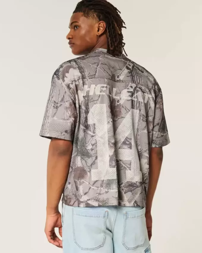 Boxy Crop Camo Dodge Graphic Jersey