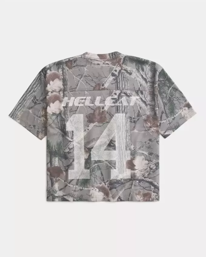 Boxy Crop Camo Dodge Graphic Jersey
