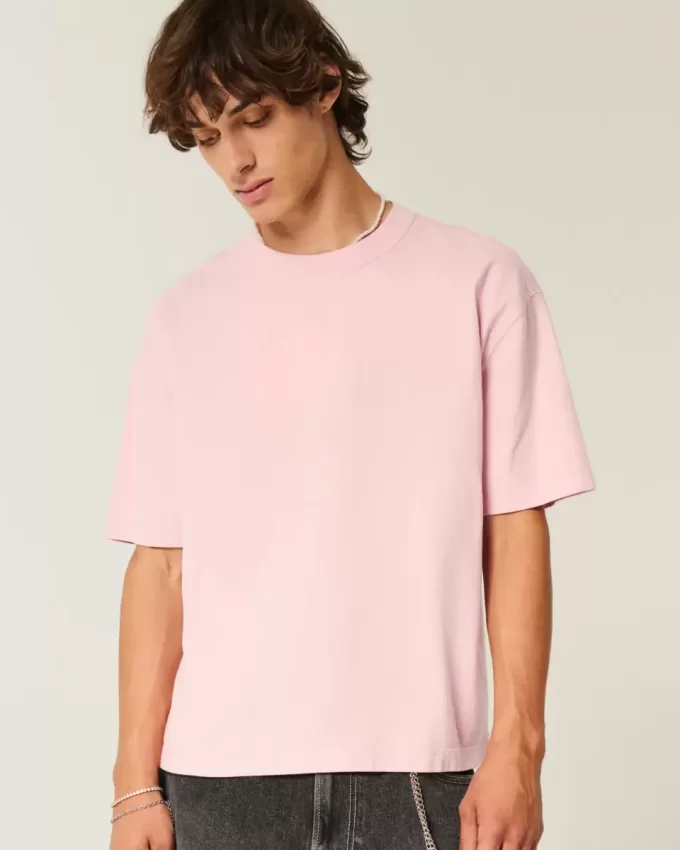 Boxy Crop Heavyweight Washed Crew T-Shirt