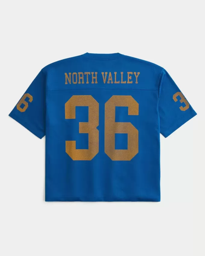 Boxy Crop Mesh North Valley Graphic Jersey