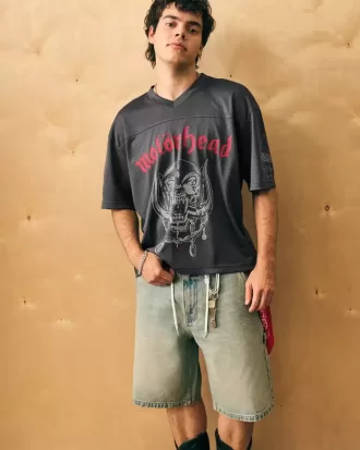 Boxy Crop Mot枚rhead Graphic Jersey