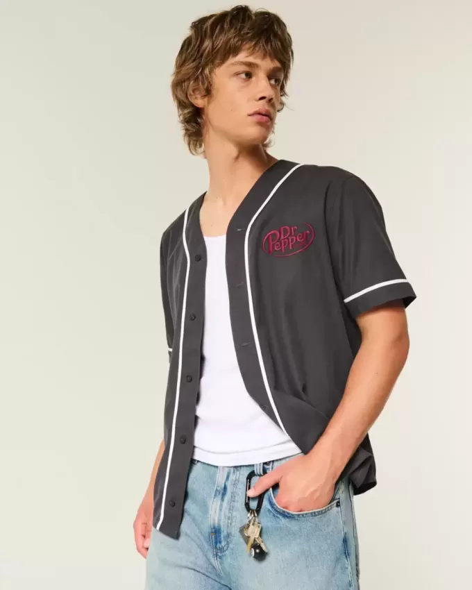 Boxy Dr Pepper Graphic Baseball Jersey