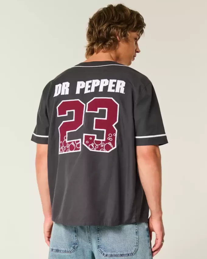 Boxy Dr Pepper Graphic Baseball Jersey