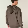 Boxy Flame Graphic Zip-Up Hoodie