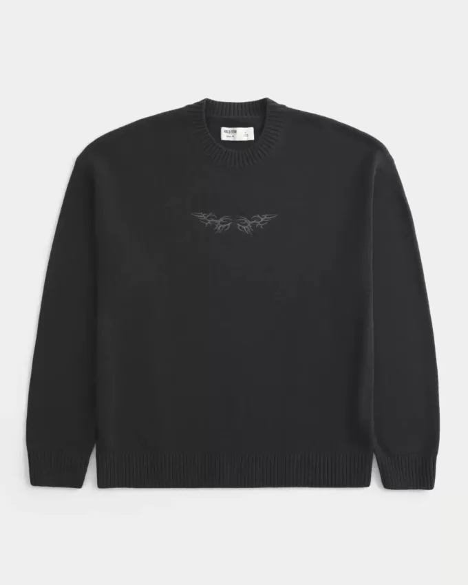 Boxy Graphic Crew Sweater