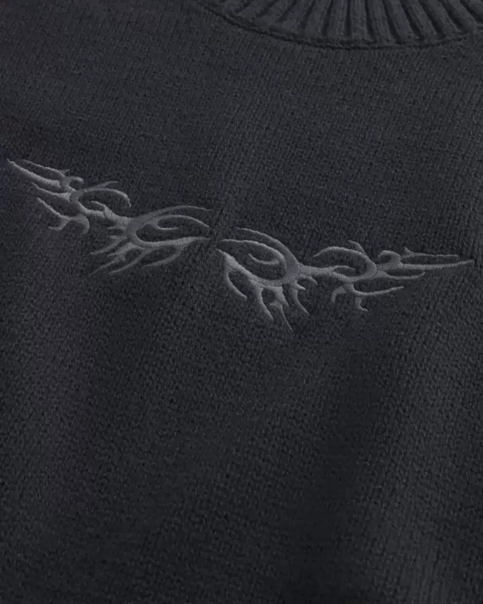 Boxy Graphic Crew Sweater