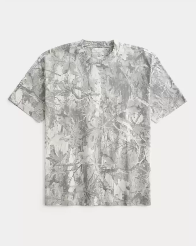 Boxy Heavyweight Camo Crew T-Shirt