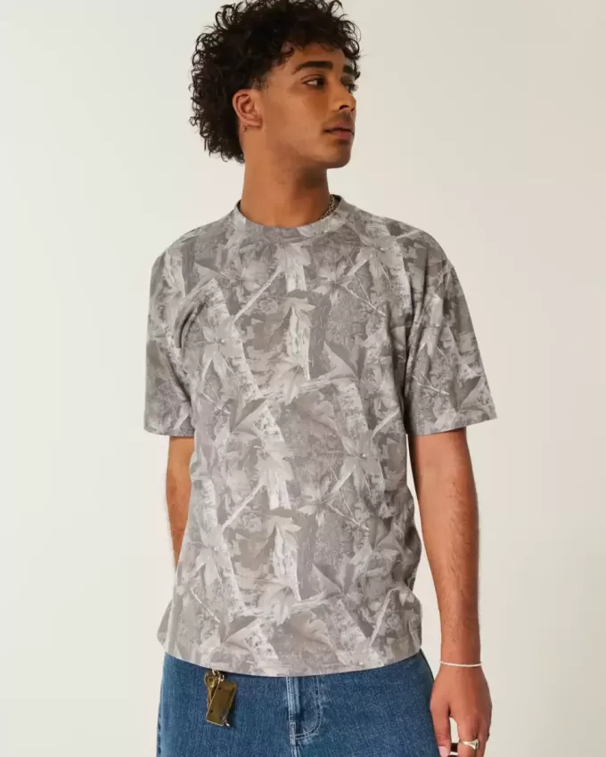 Boxy Heavyweight Camo Crew T-Shirt