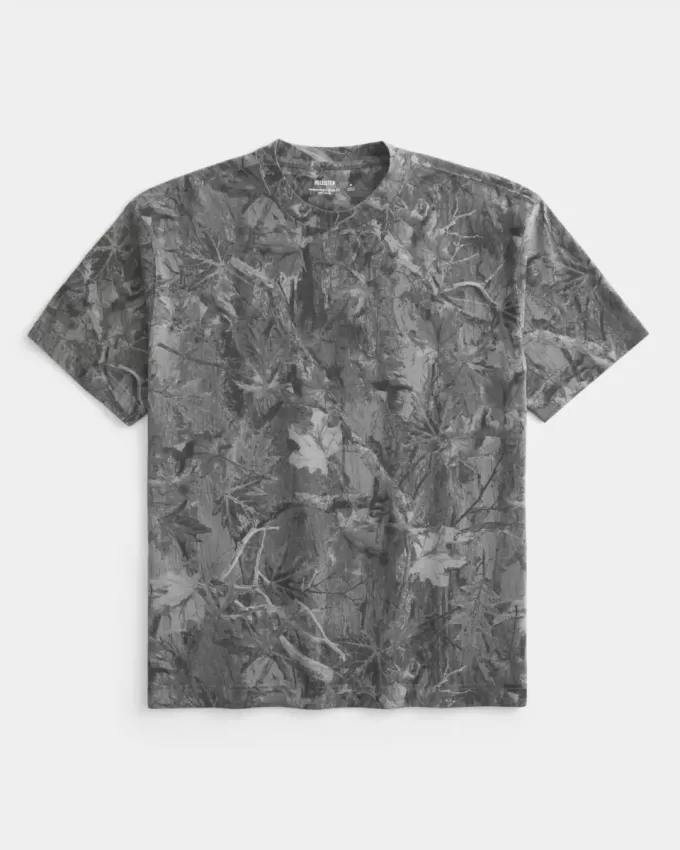 Boxy Heavyweight Camo Crew T-Shirt