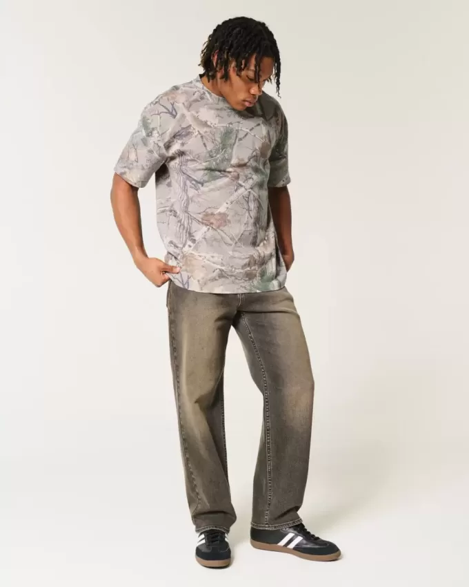 Boxy Heavyweight Camo Crew T-Shirt