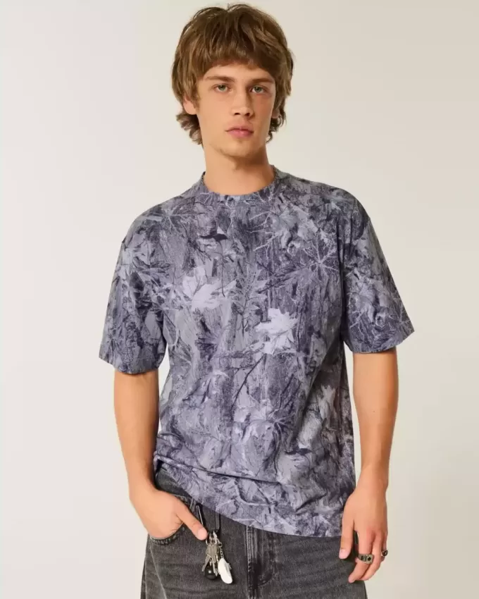 Boxy Heavyweight Camo Crew T-Shirt