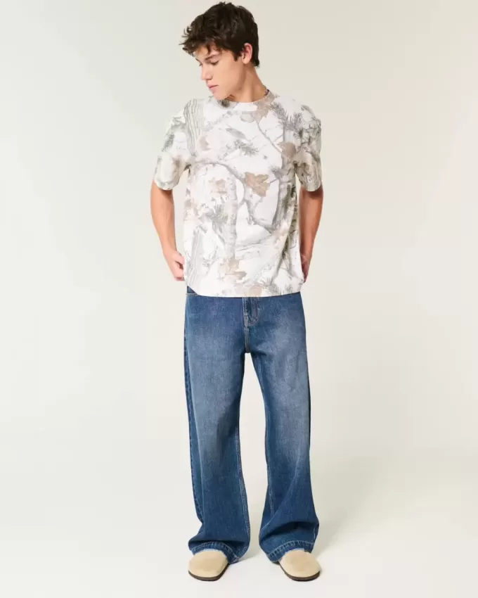 Boxy Heavyweight Camo Crew T-Shirt