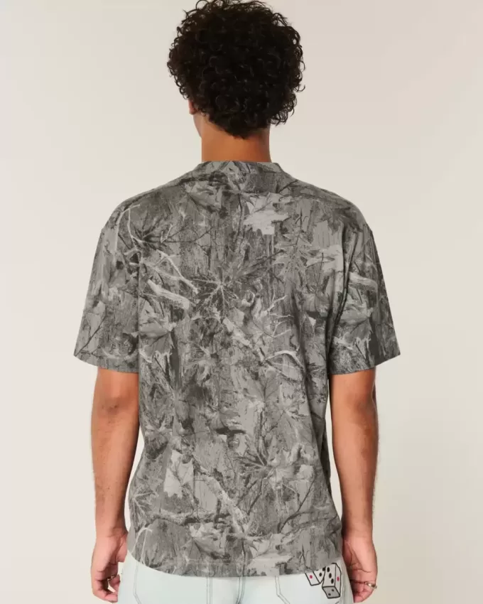 Boxy Heavyweight Camo Crew T-Shirt