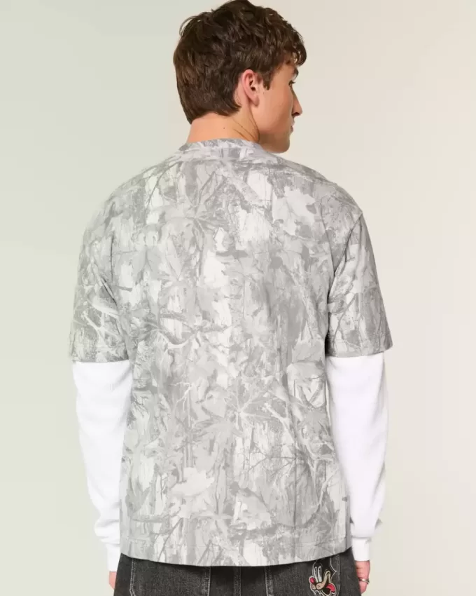 Boxy Heavyweight Camo Crew T-Shirt